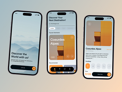 Travel & Vacation Rental App 3d animation appdesign bookingapp branding graphic design logo mobileapp motion graphics travelapp traveldesign travelui ui vacationrental