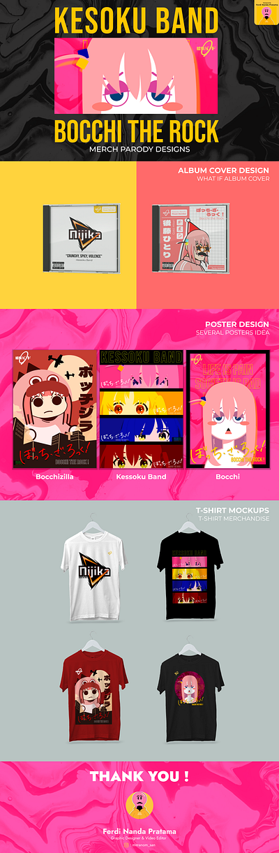 Bocchi the Rock Merch Parody Design anime bocchitherock figma graphic design illustration tshirt design