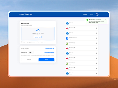 DocFusion - Invoice Parser App app design clean component dashboard design figma file uploader invoice parser macos minimal design saas simple sneakpeak software ui ui kit uploader ux web design wireframe
