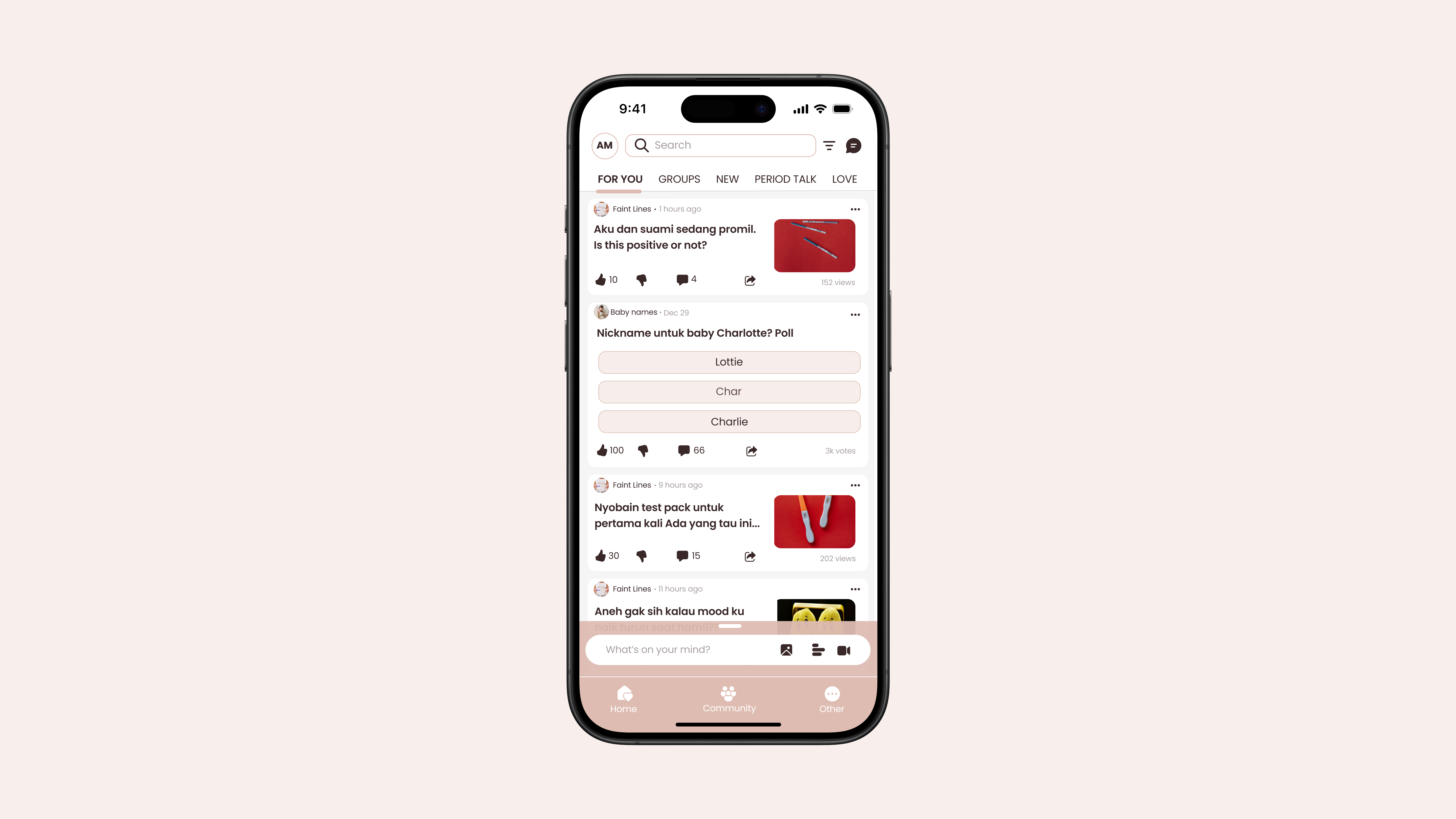 Day 47 - Activity Feed #DailyUI activity feed dailyui design health app ios lightmode pink ui ux women space