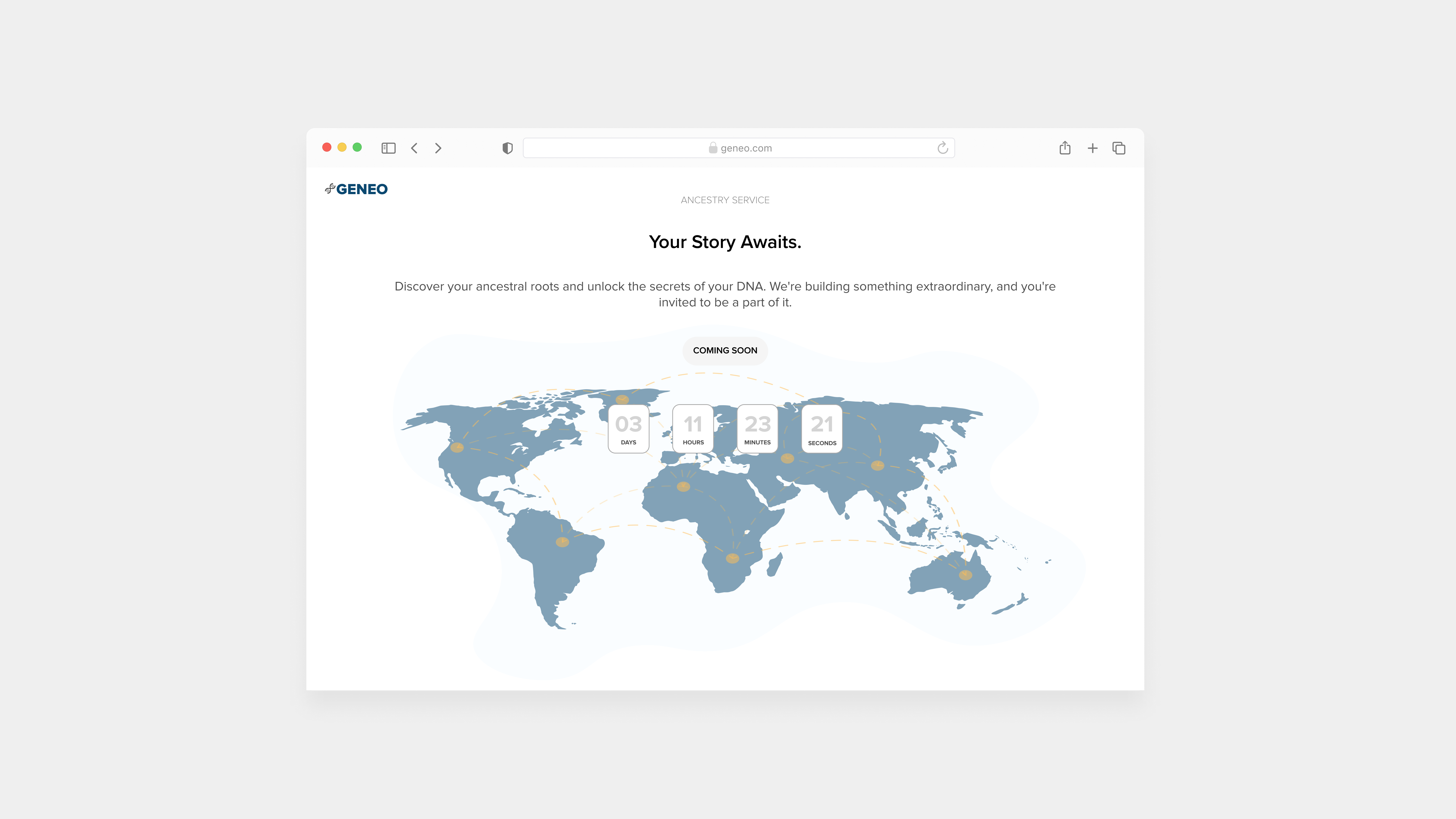 Day 48 - Coming Soon #DailyUI biotechnology company coming soon dailyui design dna health service lightmode macos ui ux website