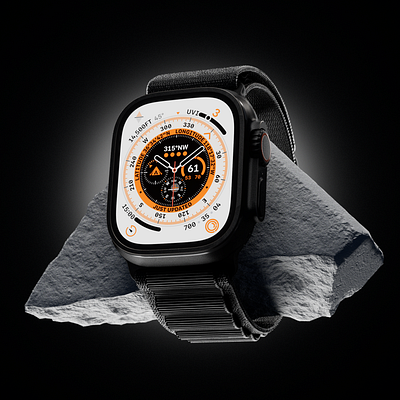 Partly Desaturated: Apple Watch Ultra 3d cgi product visualization