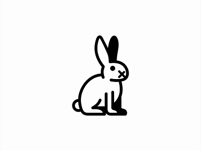 Rabbit Logo animal branding bunny cute design emblem entertainment icon identity illustration lines logo mark mascot modern pet rabbit simple symbol vector