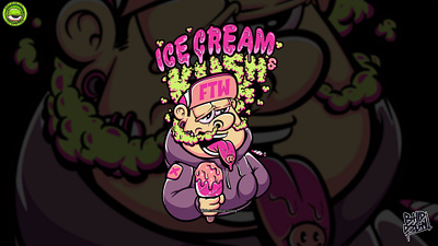 ICE CREAM & KUSH - artwork art artwork cartoon clothing design illustration merch