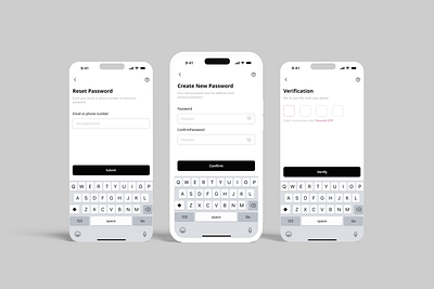 Reset Password UI - Email & OTP Verification app design app security app ui email reset login flow mobile app design mobile ui otp verfication reset password reset password flow simple flow ui ui design user authentication user experience verification screen