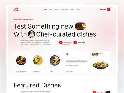 BiteZone - Restaurant Web Design bitezone design dipu paul dipupaul0101 fastfood figmadesign food delivery website food menu food service food website landing page minimalist ui restaurant restaurant landing page restaurant website restaurant website design trendy design ui ui design website design