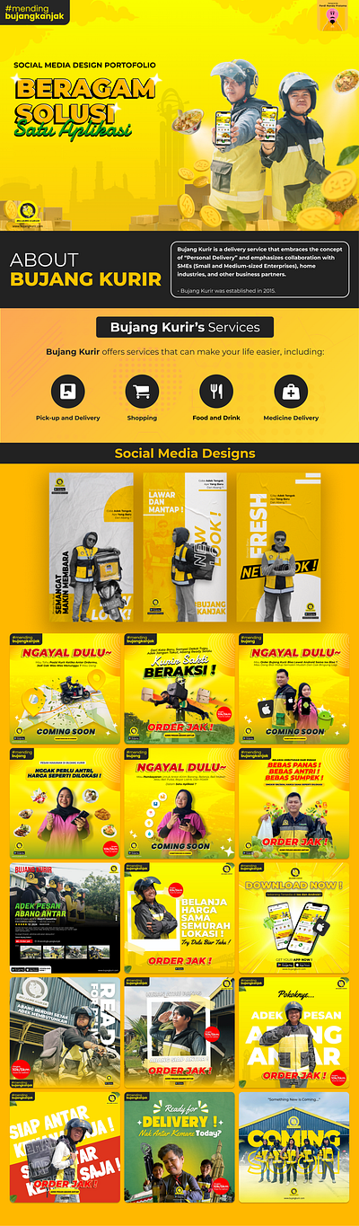 Bujang Kurir's Social Media and UI Design graphic design promotional material social media social media design ui