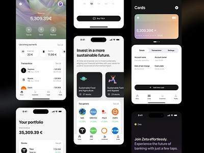 ZETA — Empowering Change ai branding design finance fintech investment minimal product product design ui ux wallet
