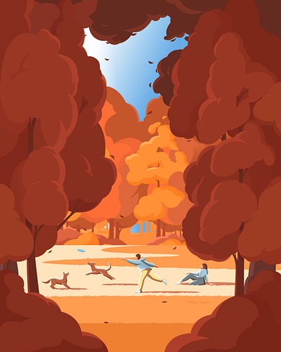 Autumn day adobeillustrator artwork autimn colorful colors design digitalillustration fall family flat flatillustration illustration illustrator nature vector vectorart vectorillustration