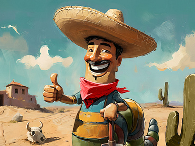 THE WORM 2d art character character design concept digital painting illustration sketch sombrero storyboard worm