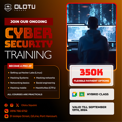 Cybersecurity training flier designed with Figma. graphic design