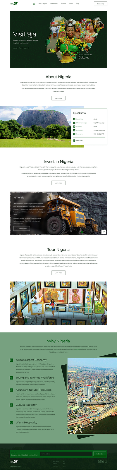 Visit9ja website design landing page ui website