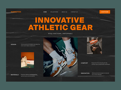 Website for a sneaker brand — RawMotion brand design fashion hero sneakers sport sport wear ui uiux ux web web design web design inspiration website