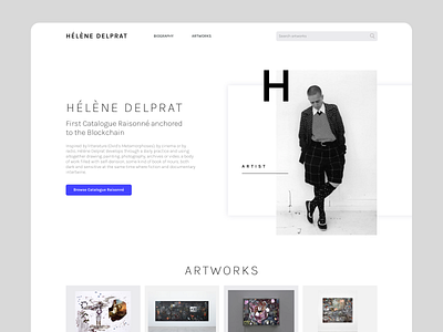 Helene Delprat CR artist artworks hero landining page portfolio ui web webdesign website