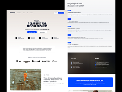 Freight Brokers Landing case crm freight landing landing page transportation ui ux web website