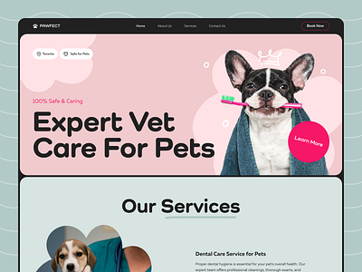 Website for Vet Clinic — PAWFECT colors design dog minimalism pet pets ui uiux ux vet clinic web web design web design inspiration