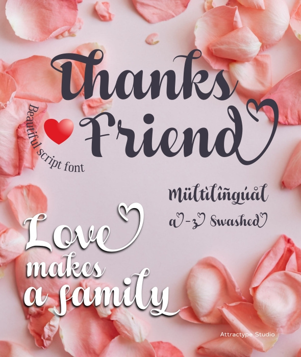 Thanks Friend - Beautiful Script Font