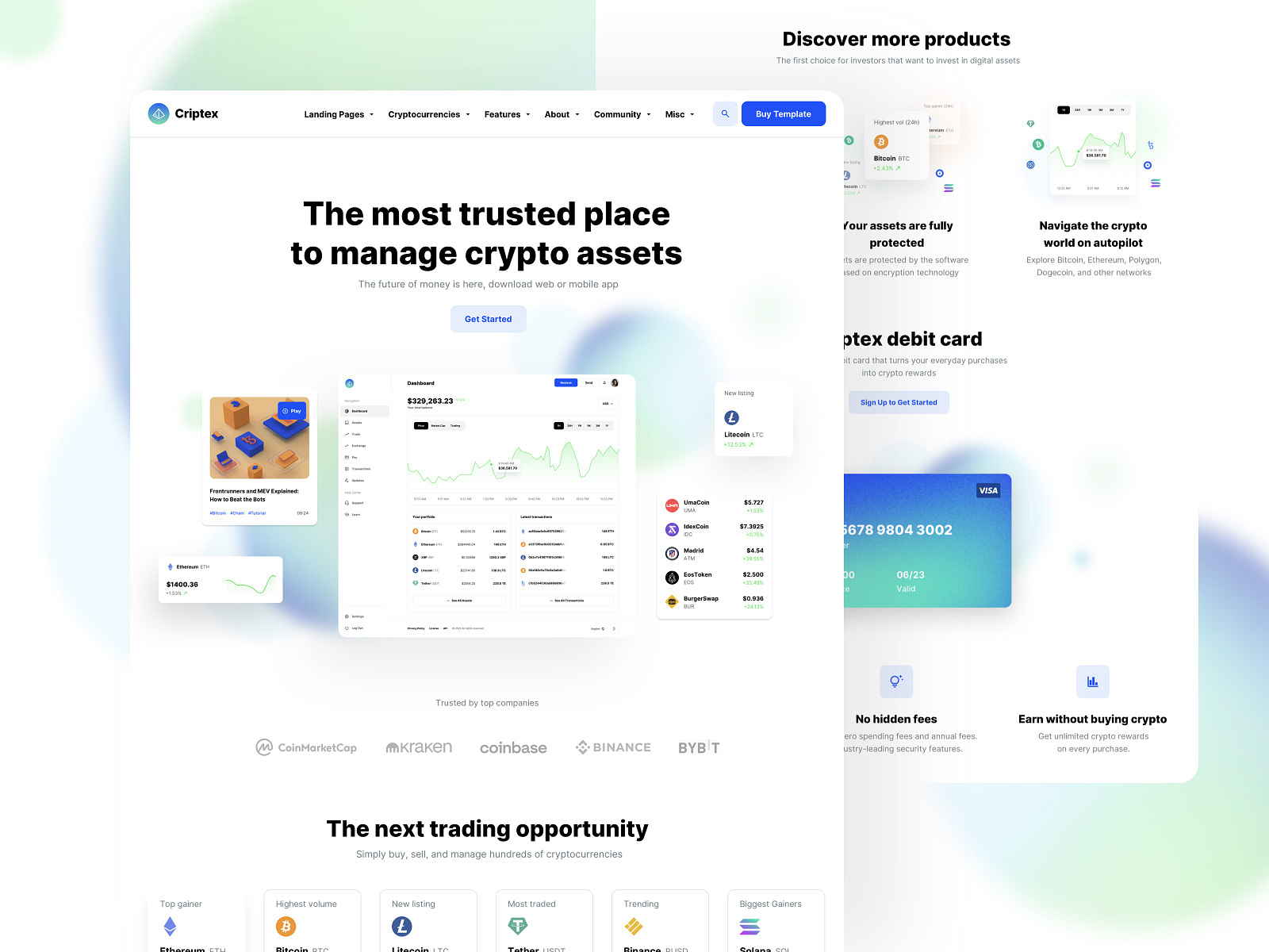 Landing page for Crypto / Web3 Startup made with Framer by WhiteUI.Store on  Dribbble