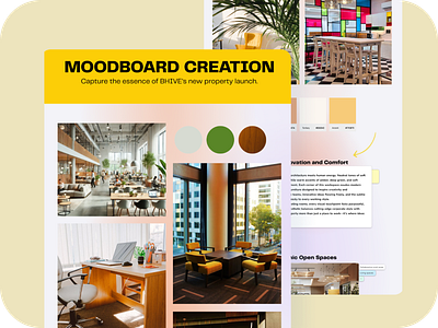 Elevating Workspaces: BHIVE Property Launch Moodboard branding design graphic design illustration moodboard motion graphics typography ui