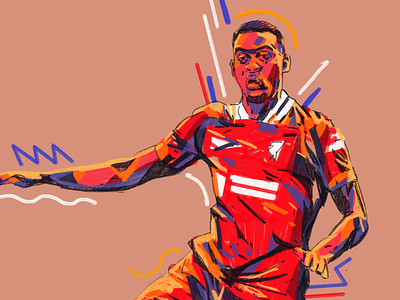 Ryan Gravenberch - New illustration style character fc liverpool football football illustration illustrated football illustration illustrator people portrait portrait illustration procreate soccer soccer illustrated soccer illustrations