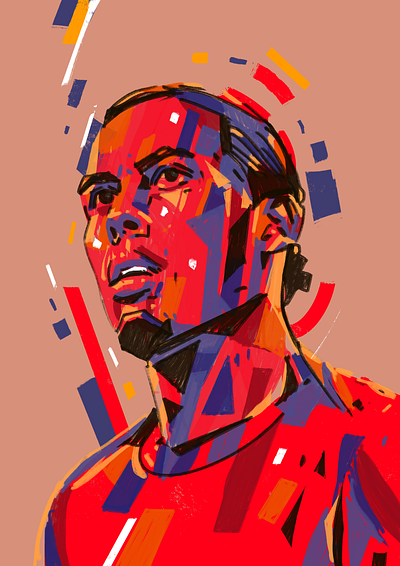 Captain - New illustration style character fc liverpool football illustrated football illustration illustrator people pop art portrait portrait illustration procreate soccer soccer illustrated van djik