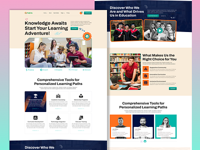 Modern Education Website Design colorpalette courselisting dashboarddesign digitaleducation e learning education interactivedesign moderndesign responsivedesign typography uiux userexperience visuallearning webdesign