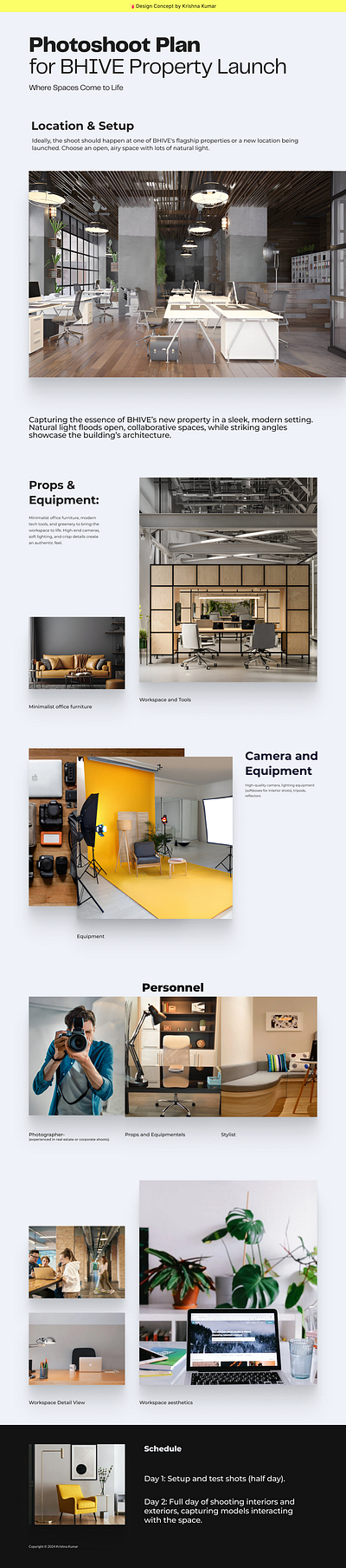 BHIVE Property Launch Photoshoot Plan branding design figma graphic design idea moodboard photoshoot plan