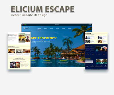 ELICIUM ESCAPE resort website UI design app branding design figma graphic design illustration landing page logo ui ux vector