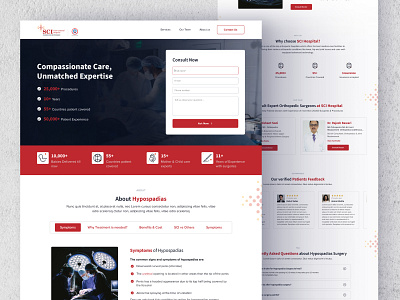 SCI Hospital Landing Page clean design hospital landing page pharma pharmaceutical redesign surgery ui web design website