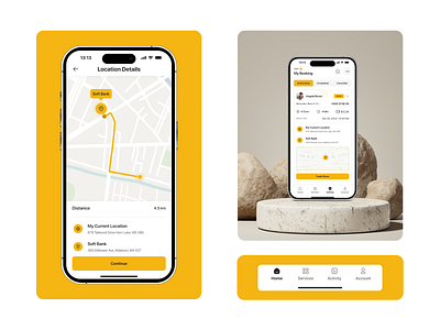 Flux - Cab Booking App-UI UX animation branding graphic design motion graphics ui