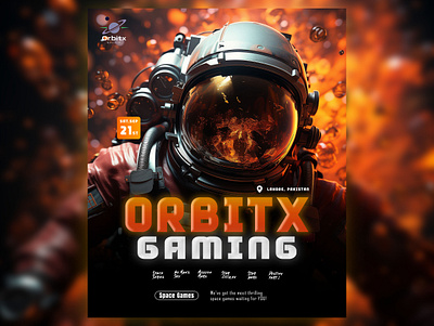 OrbitX | Space-Themed Promotional Banners for Social Media creativebanners digitalmarketingdesign eventpromotion futuristicdesign gamezonedesign gamingbanner gaminggraphics graphicdesign lahoregamezone promotionaldesign scifidesign socialmediadesign spaceexploration spacethemeddesign