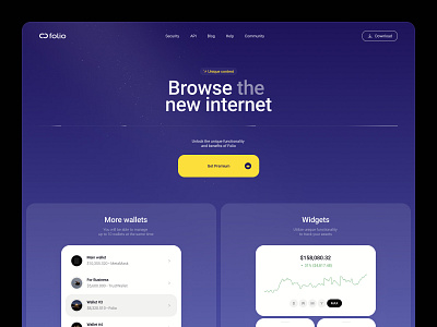 Folio - Crypto wallet for everything onchain blockchain crypto crypto currency crypto exchange crypto trading crypto wallet cryptocurrency ui ux web web design webdesign website website design