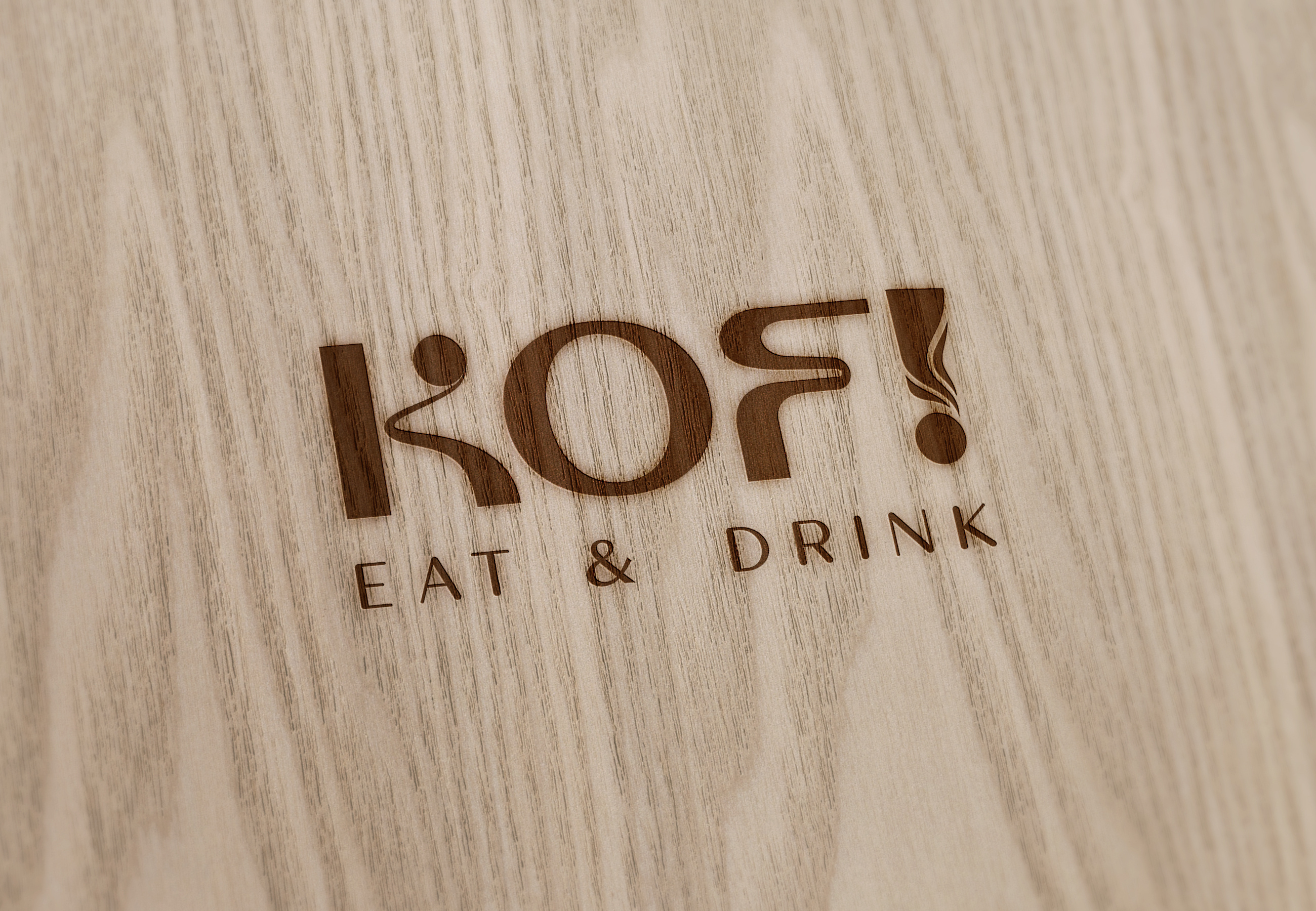 Kofi Coffee Logo Design bars beverages cafe coffee exclamation mark fb identity k logo restaurant whirlpool