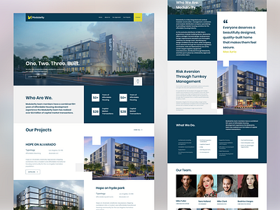 Modularity - Construction company construction flat grid landing page modular team website