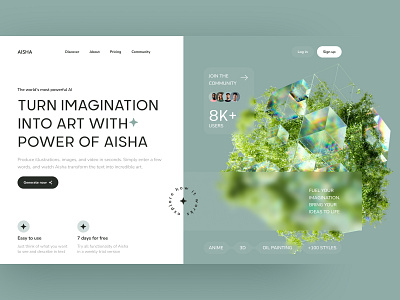 🧩 Web design for the AI tool | Hyperactive ai ai assistant ai tool artificial intelligence call to action colors concept creative design graphic design green hero option homepage hyperactive identity images product design ui ux web design