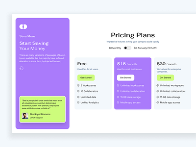 Pricing Page Design clean website design minimal price pricing pricing card pricing cards pricing details pricing options pricing packages pricing page pricing plans pricing section pricing table ui uiux ux web web pricing website