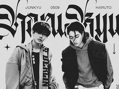 Treasure Haruto x Junkyu (Harukyu) Poster Design adobe photoshop aesthetic black white black and white design designer graphic design graphic designer haruto junkyu kpop kpop edit poster poster design posters retro treasure typography vintage y2k