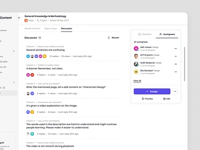 Trenning - Discussion of Learning Materials in SaaS LMS course discussion education education platform instructors knowledge base learning management system lms product design saas saas design staff training student team training training ui ux web app web design wiki