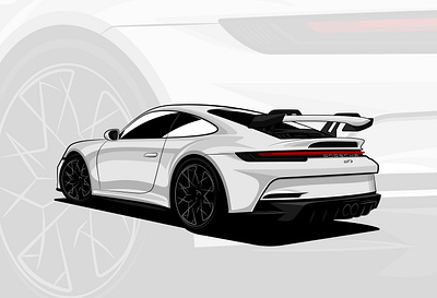 Porsche 911 • GT3 (992) graphic design illustration vector