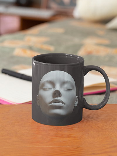 Human Face Coffee Mug Print branding coffee mug design coffee mug print coffee mug print design freelance merch human face coffee mug human face coffee mug print logo design print vintague