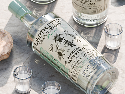 Espiritus de la Tierra bottle design brand identity branding ethnic design illustration label label design logo logo design mexican mezcal native packaging packaging design tequila vintage vintage design