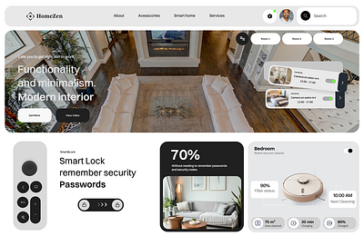 Homezone-The smart home app design branding dashboard ui design graphic design ui ux web design website