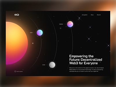 Web3 planet concept clean darkmode design ui ux web