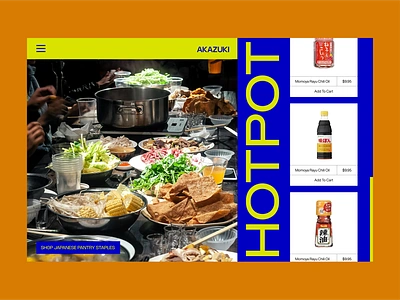 Akazuki Japanese hotpot Spices ecommerce store 3d animation branding graphic design logo motion graphics ui