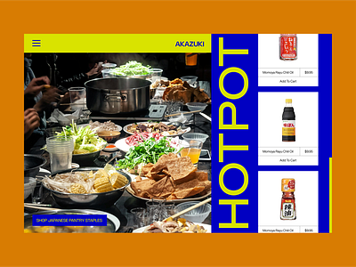 Akazuki Japanese hotpot Spices ecommerce store 3d animation branding graphic design logo motion graphics ui