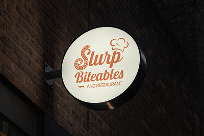 "Slurp Biteables and Restaurant" Logo branding design freelance merch logo logo design logo design merch logo merch logo merchandise typography logo design vintague