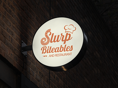 "Slurp Biteables and Restaurant" Logo branding design freelance merch logo logo design logo design merch logo merch logo merchandise typography logo design vintague