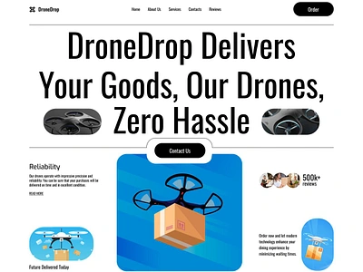 Drone Delivery Website branding concept deliver delivery service design drones interface landing landing page platform quadcopter quadrocopter uidesign uxui web web design webdesign website