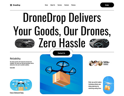 Drone Delivery Website branding concept deliver delivery service design drones interface landing landing page platform quadcopter quadrocopter uidesign uxui web web design webdesign website