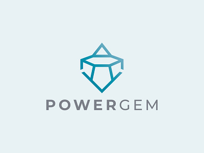 PowerGem Logo bold logo diamond electricity gem orange and black powerline